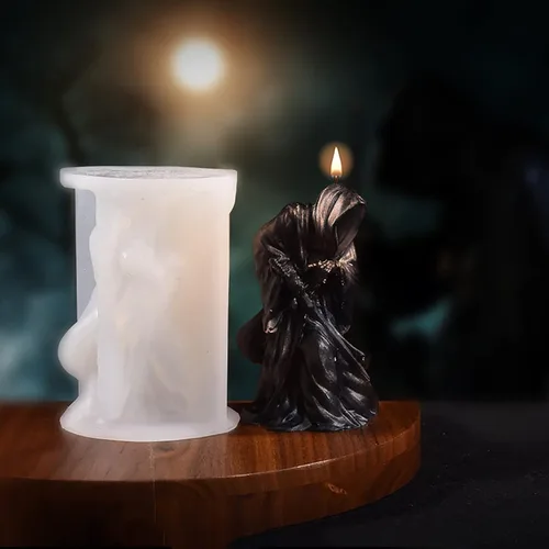 Miniatura 3 de Molde de vela de hombre sombra de 6 pulgadas, molde de vela de cabeza de calavera, moldes para hacer velas de calavera, moldes para hacer jabón