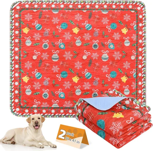 Miniatura 10 de KOOLTAIL Almohadillas lavables para orina de perros, paquete de 2 almohadillas de entrenamiento súper absorbentes reutilizables impermeables