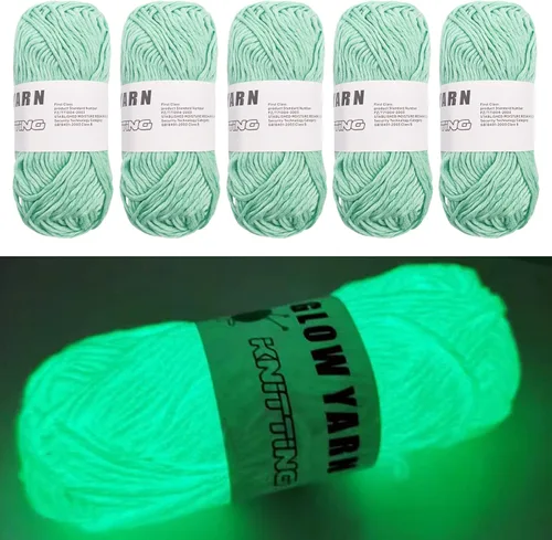 Miniatura 11 de 4 piezas de hilo que brillan en la oscuridad, suministros de costura, (55yd 164.0 ft) para ganchillo para manualidades, manualidades y costura