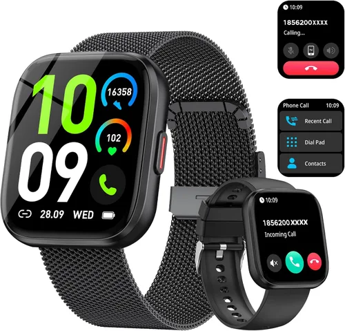 Miniatura 11 de Relojes inteligentes para hombres y mujeres, contestar/hacer llamadas, reloj de fitness de 1.85 pulgadas con más de 120 modos deportivos, frecuencia