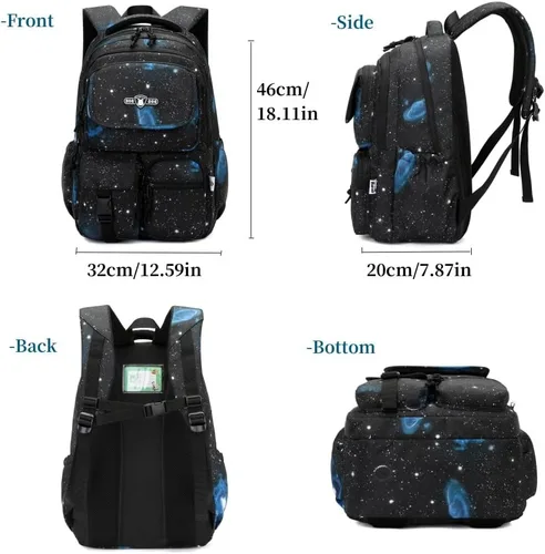 Miniatura 3 de Boys Backpacks for Primary Junior School Kids Backpack with Lunch Box Galaxy Space Bookbags for Boys Girls