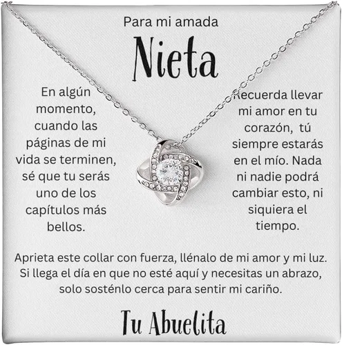 LEO'S PRINT SHOP Regalo para Nieta de Abuela para Nieta, Regalo Graduación, Confirmación, Collar personalizado, Nieta Cumpleaños, Hermosa Cadena