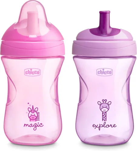 Miniatura 9 de Chicco Vaso Entrenador Deportivo con Boquilla Semifirme, Resistente a Mordeduras y Tapa sin Derrames, 9 onzas. Apto para Lavavajillas