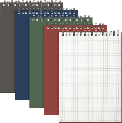 Miniatura 33 de Engrowtic Paquete de 1 bloc de notas en espiral de papel cuadriculado A5, bloc de notas encuadernado con alambre, bloc de notas de cuadrícula