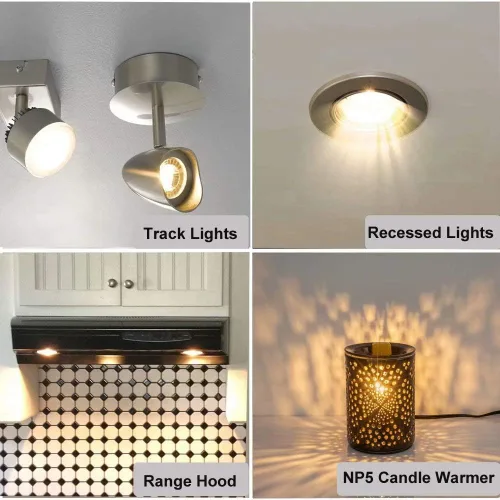 Miniatura 5 de Vinaco Paquete de 6 bombillas GU10, halógenas MR16, blanco cálido 2800K, regulables para calentador de velas NP5 GU10 de 25 W, luz de pista