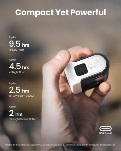 Miniatura 8 de Magicshine HORI1300S - Faro delantero para bicicleta, compatible con Garmin/Wahoo, 1300 lúmenes, luz delantera de haz alto y bajo, USB-C recargable