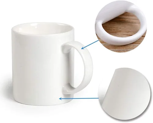 Miniatura 7 de Taza de té de café de cerámica blanca revestida de 11 onzas (3.7 x 3.1 in) prensa de calor imprimible transferencia sublimación tinte recubierto