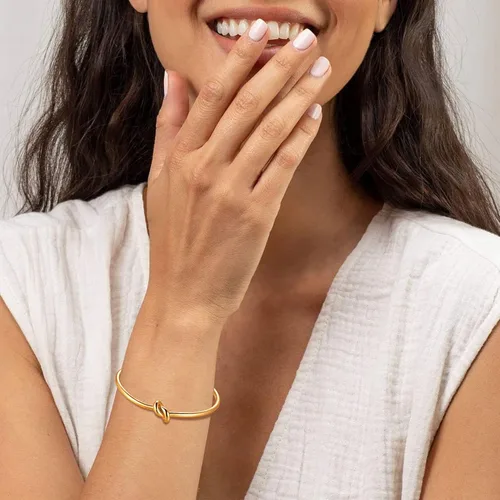 Miniatura 2 de FOCALOOK Pulseras de cadena de eslabones para mujer, pulseras personalizables, chapadas en oro de 18 quilates, pulsera con dije de bloqueo de cadena