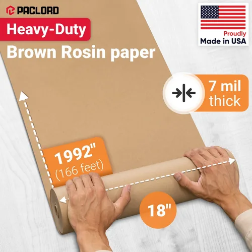 Miniatura 2 de Papel de protección para suelos de 18 pulgadas x 166 pies, rollo de papel de colofonia marrón fabricado en Estados Unidos, papel de construcción