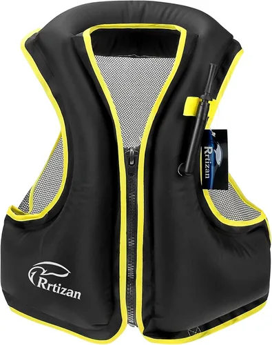 Rrtizan Inflatable Snorkel Vest for Adult, Travel Snorkeling Vest for Swimming, Snorkeling, Paddleboarding, Swim Vest Adult Suitable for 90-220lbs