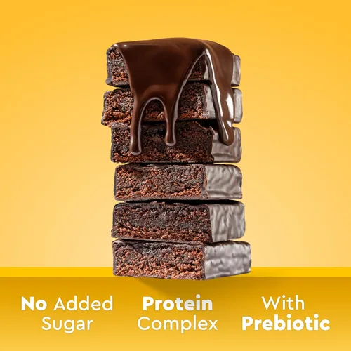 Miniatura 7 de Show Case - Juego de 12 pasteles de proteína de plátano "brownie" con colágeno, bocadillo horneado suave de alto contenido de proteínas con plátano