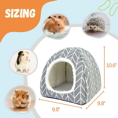 Miniatura 2 de Cama escondida de conejillo de indias, casa de conejo enano, accesorios para cuevas, acogedor escondite para conejito, erizo, hurón, chinchilla