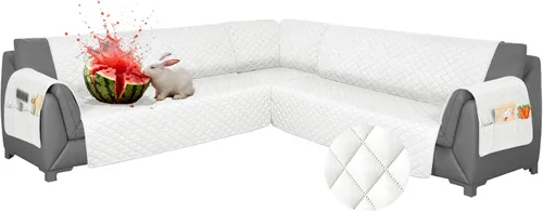 Miniatura 46 de Fundas para sofá modular, impermeables, 6 piezas, fundas de sofá en forma de L, lavables, antideslizantes, fundas para sofá seccional, suaves