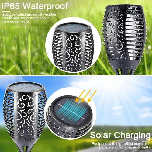 Miniatura 4 de EOYIZW Luces solares para exteriores, paquete de 4 unidades de 99 luces LED moradas de alta calidad para decoración de Halloween, luces solares IP65