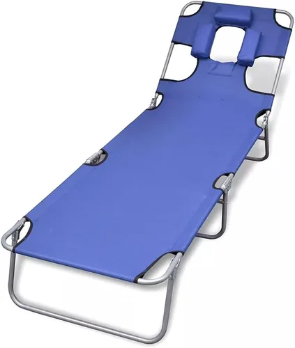 Miniatura 8 de Silla de jardín, tumbona de patio, tumbona de playa, tumbonas para exteriores con agujero para la cara, 3 posiciones ajustables, sillas reclinables
