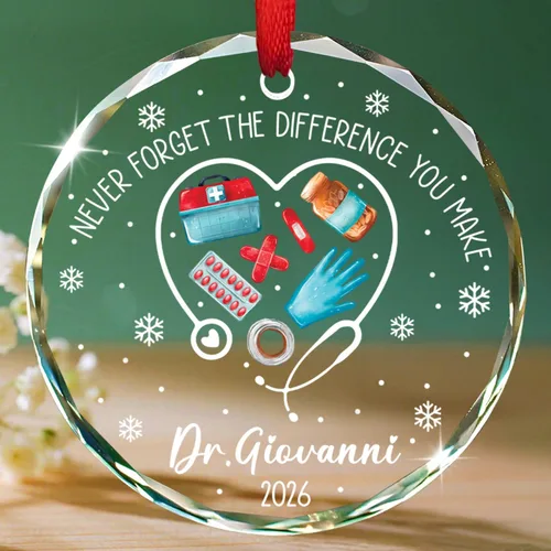 Miniatura 18 de Un médico verdaderamente asombroso es difícil de encontrar Adornos de vidrio, Adorno de Navidad personalizado de agradecimiento al médico 2025