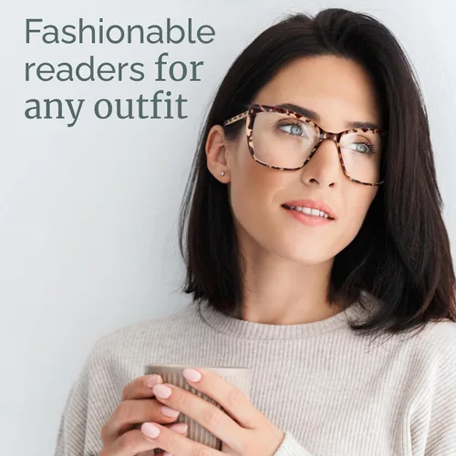 Miniatura 6 de CCVOO Gafas de lectura de moda para mujeres, lectores de luz azul de gran tamaño, gafas para presbicia, elegantes gafas cuadradas de ojo de gato