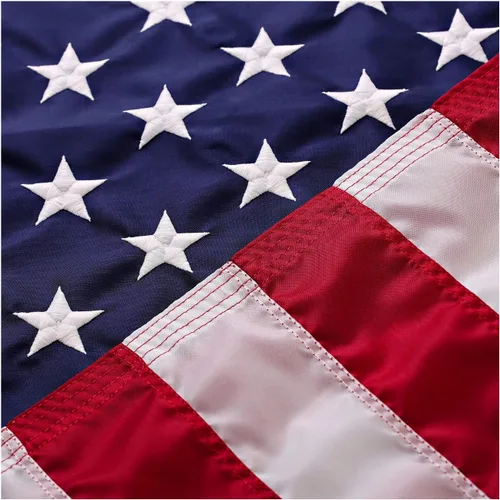 Miniatura 15 de Bandera estadounidense: 100% fabricada en Estados Unidos. Diseño de rayas cosidas y estrellas bordadas, Azul y rojo