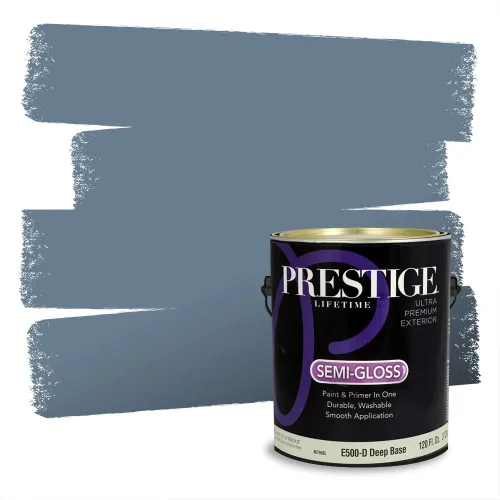 Miniatura 205 de Pintura Exterior + imprimación PRESTIGE, todo-en-uno, 1 galón, acabado mate, color comparable al Valspar* Royal Gray* VS151-Gris real