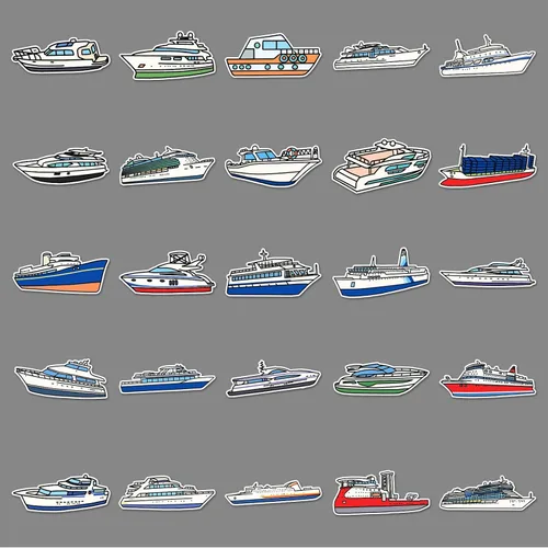 Miniatura 4 de Calcomanías de barco de crucero, 50 unidades, lindas calcomanías impermeables para botella de agua, laptop, monopatín, álbum de recortes, guitarra
