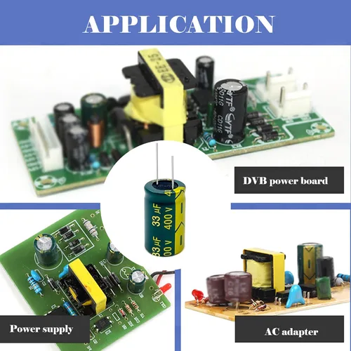 Miniatura 4 de 20 condensadores electrolíticos de 10 UF/400 V, condensadores electrolíticos de aluminio de alta frecuencia para refrigerador, TV, monitor LCD
