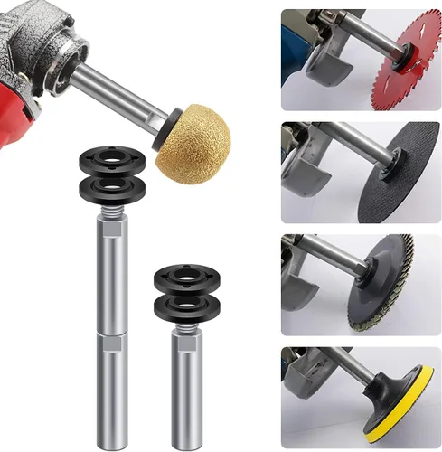 Miniatura 2 de Paquete de 5 accesorios para amoladora angular, 5/8-11, llave inglesa, tuerca de brida y 2 ejes de extensión de 3.937 in, compatible con Makita