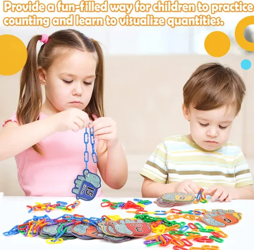 Miniatura 3 de Aizweb Juego de 240 ganchos de plástico con clips en C, kit de actividades de conteo y enlace, juguetes sensoriales para niños pequeños, desarrolla