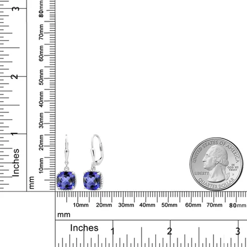 Miniatura 61 de Gem Stone King Aretes colgantes de plata de ley 925 de 0.315 pulgadas para mujer