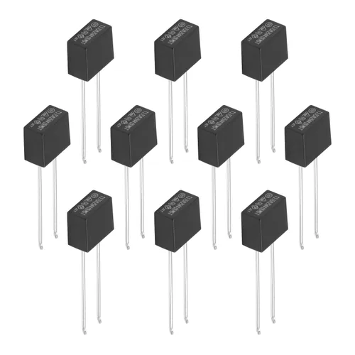 Miniatura 6 de Fielect 30 unids DIP montado en miniatura cuadrado lento golpe micro fusible instrumento eléctrico fusible 2.5A 250V negro