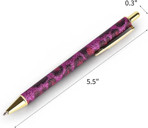 Miniatura 3 de WY WENYUAN Lindos bolígrafos con purpurina, bolígrafos de punta fina de escritura suave con tinta negra de secado rápido, bolígrafos estéticos