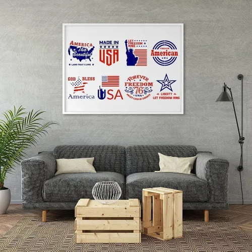 Miniatura 6 de 16 plantillas patrióticas del 4 de julio para pintar sobre madera, plantilla de bandera estadounidense, decoraciones del día de los Caídos, letras