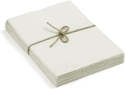 Miniatura 6 de 30 hojas de papel de acuarela, de 7.86 oz/m², con borde deckled, rugoso/texturizado, hecho a mano, de algodón, con textura, para acuarelas, Vintage