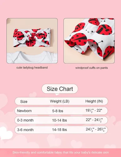 Miniatura 6 de Ropa de bebé niña, 4 piezas, trajes de niña recién nacida, con volantes, mameluco de campana para bebé, diadema, bandana, conjuntos de ropa, regalos