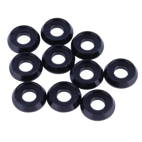 Miniatura 5 de Arandela de brida de aleación de aluminio M4 M5 M6 M8 arandela espaciadora para motocicleta automóvil paquete de 10 (negro, M4)