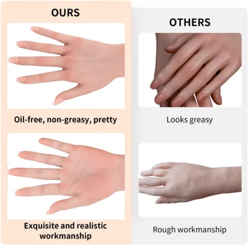 Miniatura 7 de YIQI Maniquí de mano femenina de silicona realista tamaño real modelo de mano exhibición de joyería (la mano izquierda)