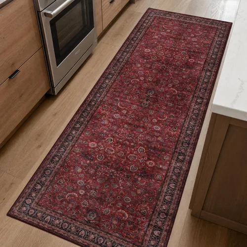 Miniatura 16 de GLN Rugs Traditional Sumer - Alfombra lavable a máquina, vintage lavable, antideslizante, de pelo bajo, alfombra de entrada o pasillo, cocina, fácil