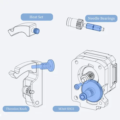 Miniatura 5 de Accesorios para impresoras 3D Voron 2.4 Extrusora Kit de hardware de engranaje dual compatible con Voron 2.4 BMG Kit Extrusor..