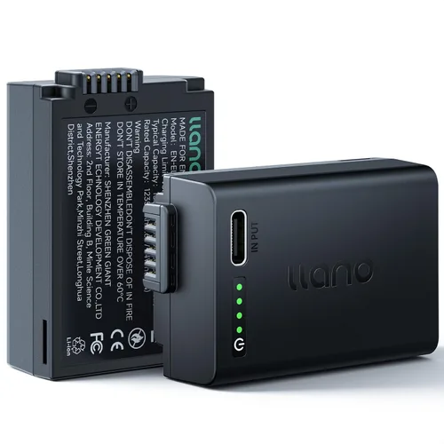 llano Paquete de 2 baterías Aurora USB-C EN-EL25 para Nikon Z50 II, Z50, Z30, Z fc, pantalla de alimentación instantánea, totalmente decodificada,
