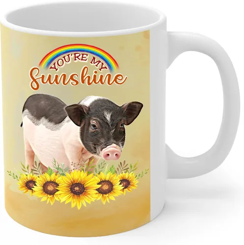 Miniatura 2 de Taza de café con diseño de girasol y arco iris, taza de té de cerámica blanca de 11 onzas, regalos para dueños de mascotas con texto en inglés "You
