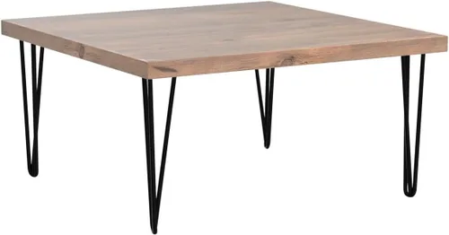 Miniatura 5 de Mesa de centro cuadrada de madera natural de 27 x 27 x 15 pulgadas de alto, mesas vintage de madera rústica para sala de estar, comedor, sofá