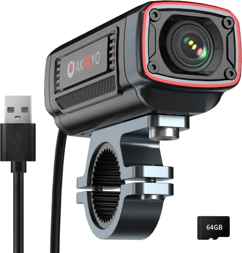 Cámara para motocicleta AKEEYO AKY-710S 4K 28fps, 2K 55fps, gran angular de 142°, IP67, 5MP, grabación en bucle y de emergencia, monitor de