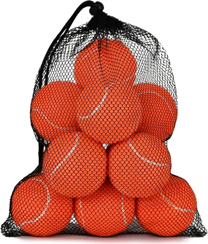 Miniatura 16 de INSUM Bulk Tennis Balls for Beginner – 12 Pack High Elasticity Practice Tennis Balls with Mesh Bag, Suit for Pet Dog Training, Fetching Amarillo-N