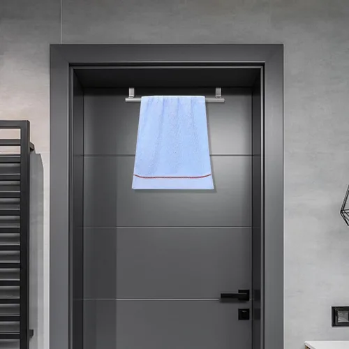 Miniatura 7 de Toallero de acero inoxidable para colocar sobre la puerta, 2 piezas, soporte para toallas de baño, utensilios de cocina y más, resistente al óxido