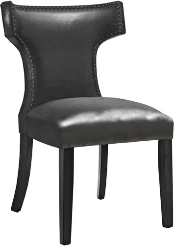 Miniatura 3 de Modway EEI-3922-BLK - Silla de comedor de vinilo curva, color negro