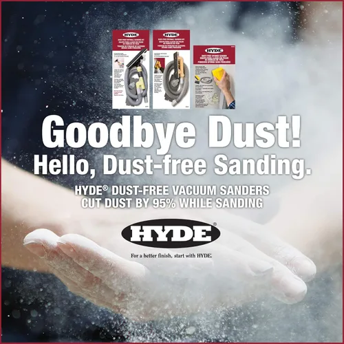 Miniatura 3 de Hyde Tools - Lijadora de mano al vacío 09165 para paneles de yeso libre de polvo con manguera de 6 pies