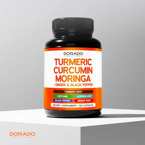 Miniatura 5 de Suplemento de curcumina de cúrcuma con pimienta negra, jengibre, moringa