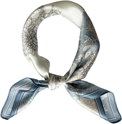 Miniatura 21 de FONYVE Bufandas 100% de seda de morera para mujer, bufanda cuadrada ligera de satén para la cabeza, bufanda pequeña de seda para dormir, 21 x 21