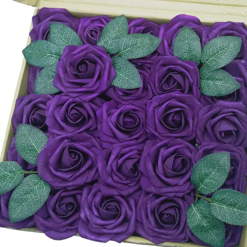 Miniatura 9 de 50 rosas artificiales de aspecto real verde menta con tallo para ramos de boda, centros de mesa, fiestas, baby shower, decoración del hogar
