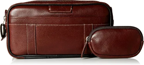 Miniatura 6 de Dopp Sillín de campo para hombre con cremallera múltiple, kit de viaje de cuero, Marrón