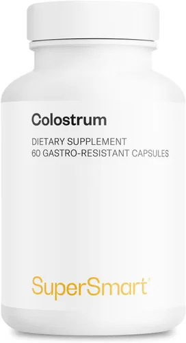 Supersmart - Calostro 1000 mg - 30% IgG - Puede ayudar con la fatiga - Refuerzo del sistema inmunológico | Sin OMG y sin gluten - 60 cápsulas DR